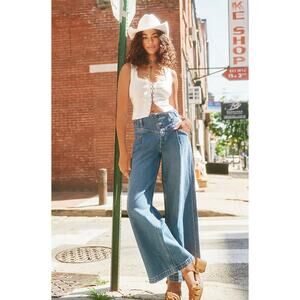 Free People We the Free Super Sweeper Full Wide Leg Denim Jeans